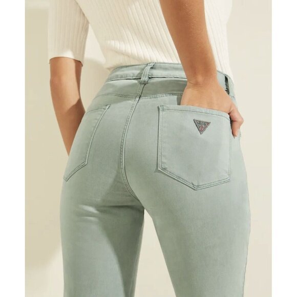 Guess Women’s Pastel Sexy Curve Mid Rise Skinny Jeans Dusty Teal Size 27 - Picture 2 of 12